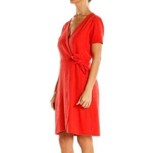 J. Crew Red Orange Wrap Dress